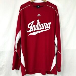 INDIANA HOOSIERS IU ADIDAS Football Basketball Long Sleeve Athletic Shirt Men XL